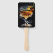 暗い背景にアペロル・スピリッツ・カクテル ハンドファン (裏面)