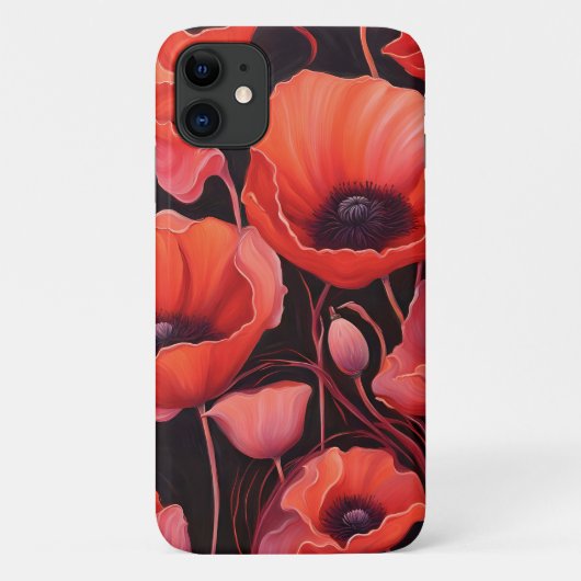 暗い背景にケシの花 Case-Mate iPhoneケース (裏面)