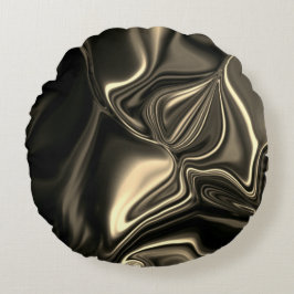 暗い背景にシルク色の濃いベージュ曲線 ラウンドクッション