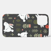暗い背景にシームレスなパターンを適用かわいい白  Case-Mate iPhoneケース (裏面 (横))