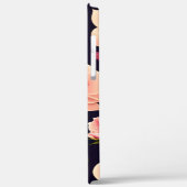 暗い背景にピンクのバラが付いたシームレスなパターン Case-Mate iPhoneケース (裏面 / 左)