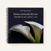 暗い背景にユリを呼ぶ ノートブック (正面)