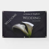 暗い背景にユリを呼ぶ 横断幕 (横)