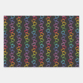 暗い背景にリンクされた愛のハート ラッピングペーパーシート (正面2)