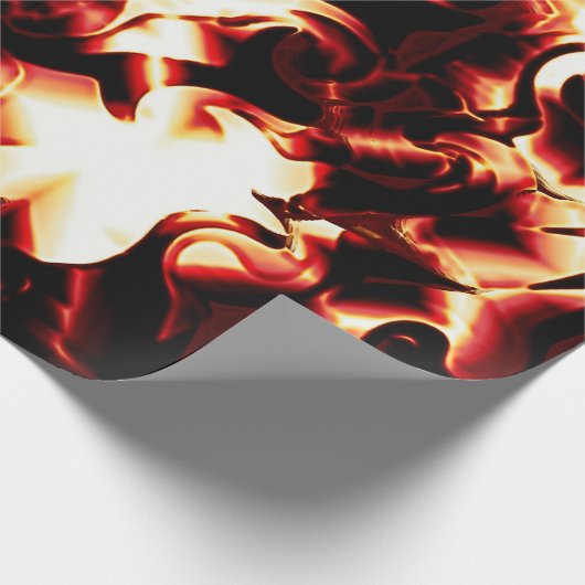 暗い背景に彫られた焚き火 ラッピングペーパー (角)