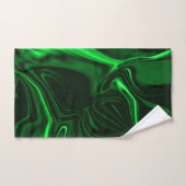 暗い背景に明るい緑と暗いカーブ。 バスタオルセット (ハンドタオル)