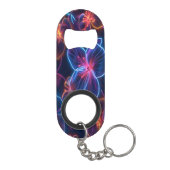 暗い背景に明るい色のネオンの花 キーホルダー栓抜き (裏面)