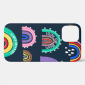 暗い背景に明るい虹を投げかける。かわいいイラスト Case-Mate iPhoneケース (裏面 (横))