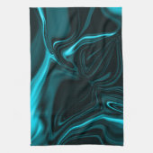 暗い背景に淡いシアンと暗いカーブ。 キッチンタオル (縦)