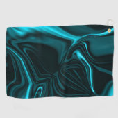 暗い背景に淡いシアンと暗いカーブ。 ゴルフタオル (横)