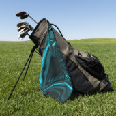 暗い背景に淡いシアンと暗いカーブ。 ゴルフタオル (グリーン)