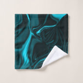 暗い背景に淡いシアンと暗いカーブ。 バスタオルセット (ウォッシュタオル)