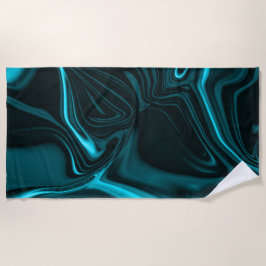 暗い背景に淡いシアンと暗いカーブ。 ビーチタオル