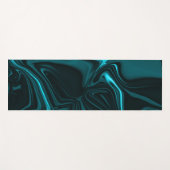 暗い背景に淡いシアンと暗いカーブ。 ヨガマット (正面(横))