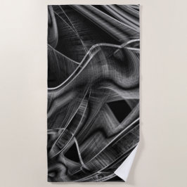 暗い背景に灰色の溝が多くねじれている ビーチタオル