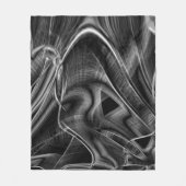 暗い背景に灰色の溝が多くねじれている フリースブランケット (正面)