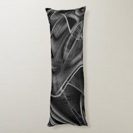 暗い背景に灰色の溝が多くねじれている ボディピロー