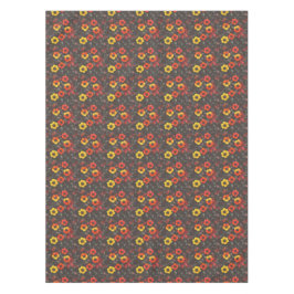 暗い背景に燃えるような花 テーブルクロス