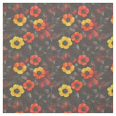 暗い背景に燃えるような花 ファブリック (見本)