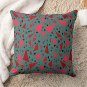 暗い背景に緋色の赤いターコイズ クッション (ブランケット)