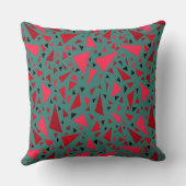 暗い背景に緋色の赤いターコイズ クッション (裏面)