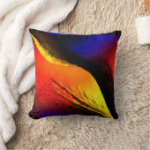 暗い背景に美しい抽象芸術アート クッション (ブランケット)