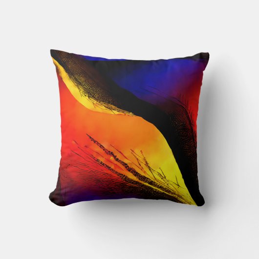 暗い背景に美しい抽象芸術アート クッション (正面)