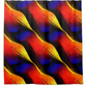 暗い背景に美しい抽象芸術アート シャワーカーテン (正面)