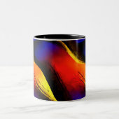 暗い背景に美しい抽象芸術アート ツートーンマグカップ (中央)