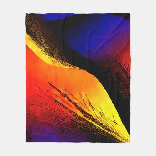 暗い背景に美しい抽象芸術アート フリースブランケット (正面)