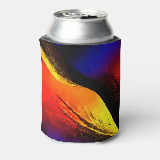 暗い背景に美しい抽象芸術アート 缶クーラー (缶裏面)