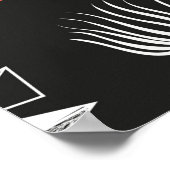 暗い背景に赤いキツネが付いたシームレスなパターン ポスター (角)