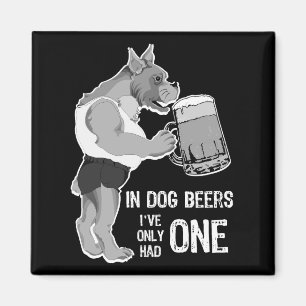 暗い背景のための犬ビール マグネット