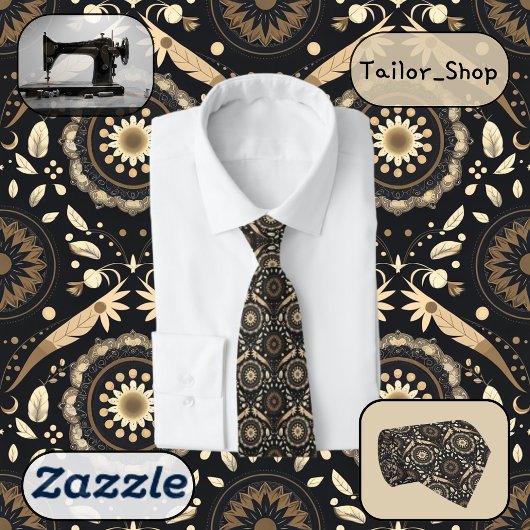 暗い背景のゴールデンボー詳細 ネクタイ