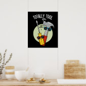 暗い背景のツールがテーマの面白い手伝い人ジョーク ポスター (キッチン)