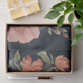 暗い背景のパステルフラワーデコップページ 薄葉紙 (ギフト)