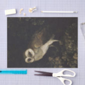 暗い背景のフクロウ 薄葉紙 (クラフト)