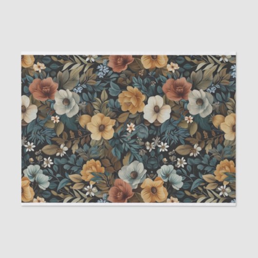 暗い背景のフローライラスト 薄葉紙 (正面)