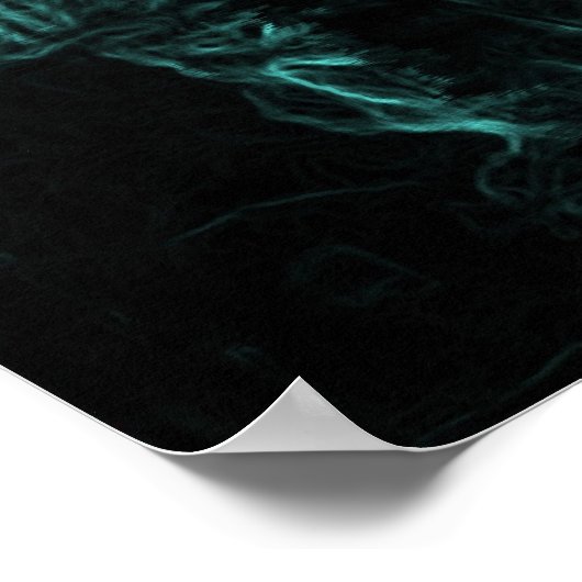 暗い背景のポスターに緑の音楽スピーカー ポスター (角)