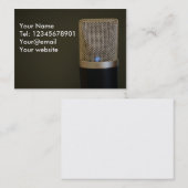 暗い背景のマイク 名刺 (正面/裏面)