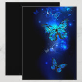 暗い背景のモルフォチョウ メニュー (正面/裏面)