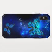 暗い背景のモルフォ蝶 Case-Mate iPhoneケース (裏面(横))