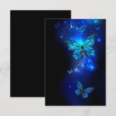 暗い背景のモルフォ・バタフライ (正面/裏面)