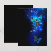 暗い背景のモルフォ・バタフライ (正面/裏面)