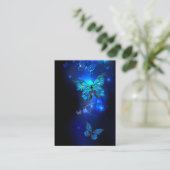 暗い背景のモルフォ・バタフライ アドバイスカード (スタンド正面)