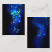 暗い背景のモルフォ・バタフライ アドバイスカード (正面/裏面)