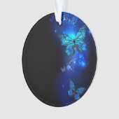 暗い背景のモルフォ・バタフライ オーナメント (正面)