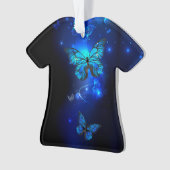 暗い背景のモルフォ・バタフライ オーナメント (正面)