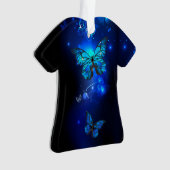 暗い背景のモルフォ・バタフライ オーナメント (正面)