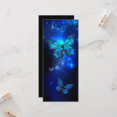 暗い背景のモルフォ・バタフライ カード (正面/裏面インサイチュ)